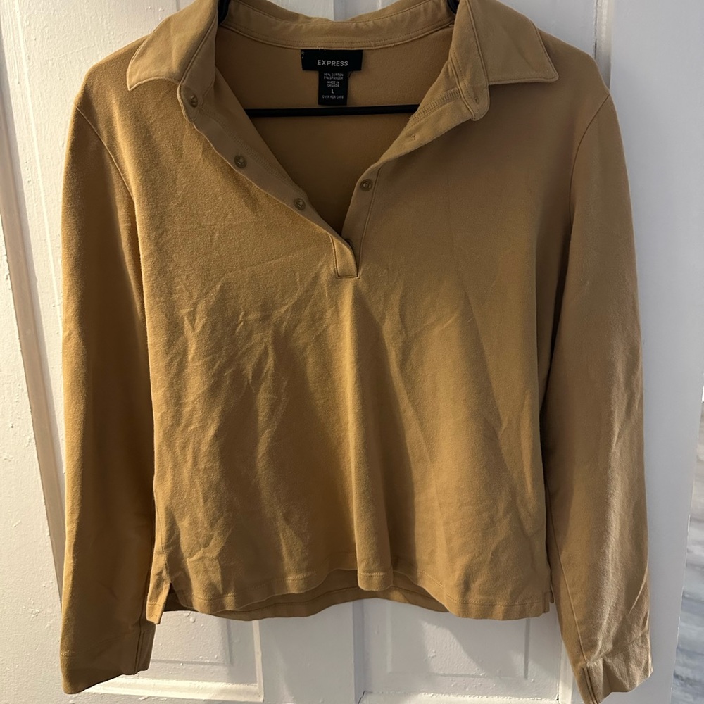 Express Long Sleeve Cropped Polo